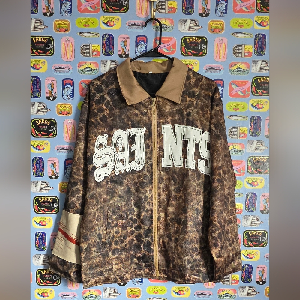 Brown Leopard Print Zip-Up Jacket - image 1